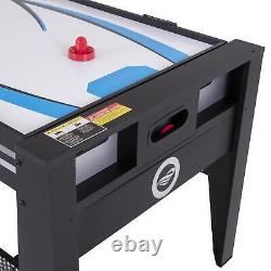 6 FT 4-In-1 Rotating Swivel Multigame Table with Air Powered Hockey, Table and