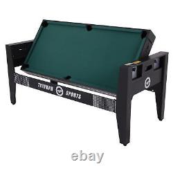 6 FT 4-In-1 Rotating Swivel Multigame Table with Air Powered Hockey, Table and