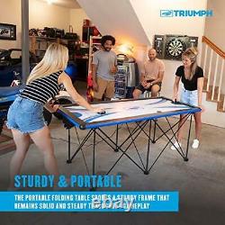 6' Portable Pop Up Folding Air Hockey Table with Folding Legs, Instant