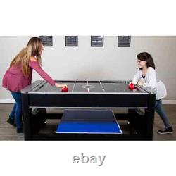 6 ft. Triple Threat 3-in-1 Multi-Game Table Billiards, Air Hockey Table Tennis