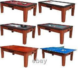 6 in 1 COMBO GAME TABLE POOLAIR HOCKEYPING PONGROULETTEPOKERDINING CHERRY