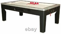 6 in 1 COMBO GAME TABLEPOOLAIR HOCKEYPING PONGROULETTEPOKERDINING in BLACK