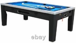 6 in 1 COMBO GAME TABLEPOOLAIR HOCKEYPING PONGROULETTEPOKERDINING in BLACK