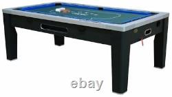 6 in 1 COMBO GAME TABLEPOOLAIR HOCKEYPING PONGROULETTEPOKERDINING in BLACK