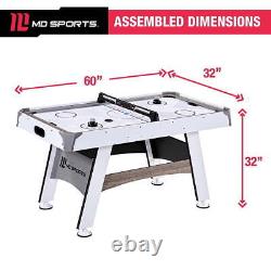 60 Air Powered Hockey Table with Overhead Electronic Scorer Family Game