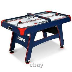 60 Inch Air Powered Hockey Table With Overhead Electronic Scorer Blue Red