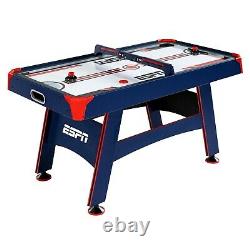 60 Inch Air Powered Hockey Table With Overhead Electronic Scorer Blue Red