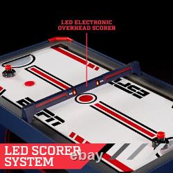 60 Inch Air Powered Hockey Table with Overhead Electronic Scorer Indoor Game New