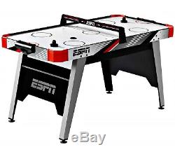 60 Inch Air Powered Hockey Table with Overhead Electronic Scorer, Red/Black