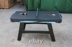 60in Pool Table, Air-Hockey, Table Tennis, Multi-Game Table 2-in-1 Black