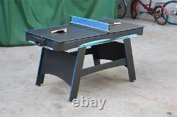 60in Pool Table, Air-Hockey, Table Tennis, Multi-Game Table 2-in-1 Black