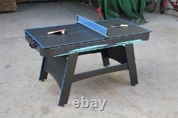 60in Pool Table, Air-Hockey, Table Tennis, Multi-Game Table 2-in-1 Black