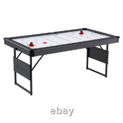 66 Inch Foldable Powered Air Hockey Table Set With Two Pushers And Two Pucks New