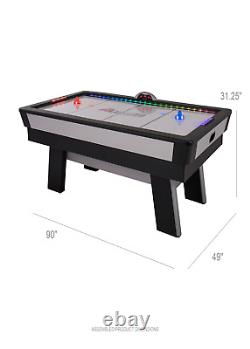 7.5' LED Atomic Top Shelf Illuminated Air Hockey Table