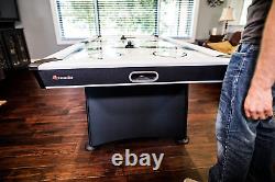 7 Foot Air Hockey Table, Electronic Scoreboard, Overhang Rails, Leg Levelers