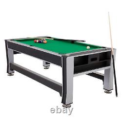 7 Ft Multi-Game Rotating Swivel Air Hockey Billiards Pool And Table Tennis Table