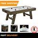 7 Heavy Duty Air Hockey Game Table, Brown Rustic Furniture For Kids & Adults