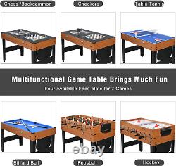7-In-1 Multi-Game Table with Air Hockey, Billiards, Foosball, Ping Pong, Shuffle