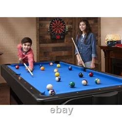7' Pool Table, Air-Hockey, Table Tennis, Multi-Game Ping Pong Blue 3-in-1