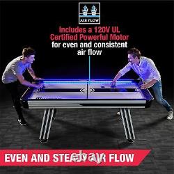 7 ft Air Powered Hockey Table with Electronic Scorer LED Lights and Sound Effect