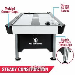 7 ft Air Powered Hockey Table with Electronic Scorer LED Lights and Sound Effect