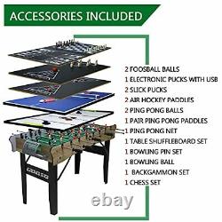 7-in-1 Foosball Table Foldable Multi Game Table with Air Hockey, 7 IN 1