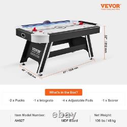 72 Air-Powered Hockey Table LED Sports Hockey Game with Electronic Score System