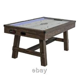 72 Austin Air Hockey Table LED Rails Modern Walnut Finish Electronic