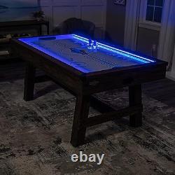 72 Austin Air Hockey Table LED Rails Modern Walnut Finish Electronic