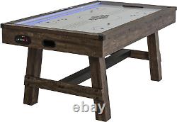 72 Austin Air Hockey Table LED Rails Modern Walnut Finish Electronic Scor