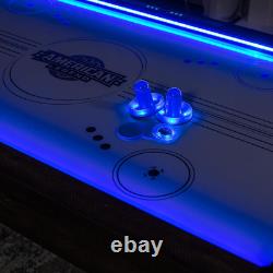 72 Austin Air Hockey Table LED Rails Modern Walnut Finish Electronic Scor