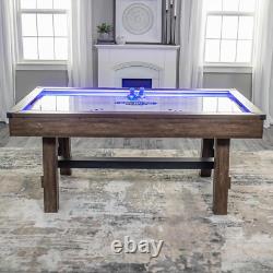 72 Austin Air Hockey Table LED Rails Modern Walnut Finish Electronic Scor