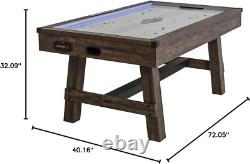 72 Austin Air Hockey Table LED Rails Modern Walnut Finish Electronic Scor