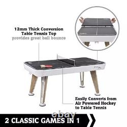 72 Inch Air Powered Hockey Table With Removable Table Tennis Top And Accessories