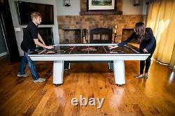 8' Hockey Table with LED Scoring Touchscreen Controls and 2 Ergonomic Strikers