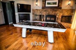 8' Hockey Table with LED Scoring Touchscreen Controls and 2 Ergonomic Strikers