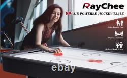 84 120V Air-Powered Hockey Table Sport Hockey Game Sounds LED Scoring Game Room