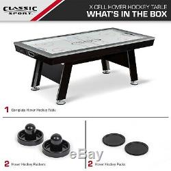 84 X-Cell Air Powered Hover Hockey Table, 2 Pushes and 2 Pucks Included