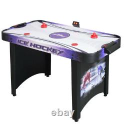 AIR HOCKEY GAME TABLE 4 Ft Purple Black Strikers Pucks Manual Analog Scoring