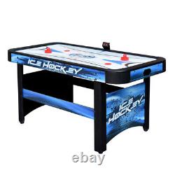 AIR HOCKEY GAME TABLE 5 Ft Blue Black Strikers Pucks Electronic Scoring System