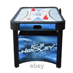 AIR HOCKEY GAME TABLE 5 Ft Blue Black Strikers Pucks Electronic Scoring System