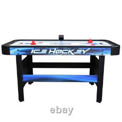 AIR HOCKEY GAME TABLE 5 Ft Blue Black Strikers Pucks Electronic Scoring System