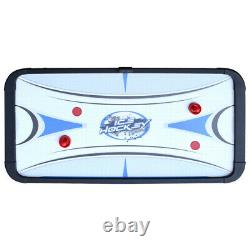 AIR HOCKEY GAME TABLE 5 Ft Blue Black Strikers Pucks Electronic Scoring System