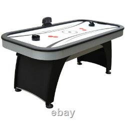 AIR HOCKEY GAME TABLE 6 Ft. Electronic Scoring Black Gray Accessories Included