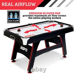 AIR HOCKEY TABLE 5' Air Powered LED Scorer Accessories Included Black Red