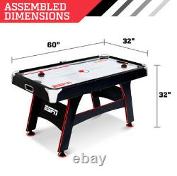 AIR HOCKEY TABLE 5' Air Powered LED Scorer Accessories Included Black Red