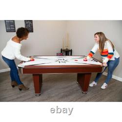 AIR HOCKEY TABLE 6' Air Powered LED Scorer Accessories Included White Brown