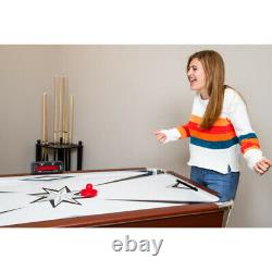 AIR HOCKEY TABLE 6' Air Powered LED Scorer Accessories Included White Brown