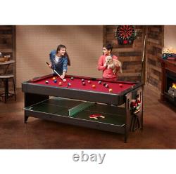 AIR HOCKEY TABLE TENNIS BILLIARD POOL GAME TABLE 7' 3-in-1 Accessories Included