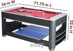 Air Hockey Billiards Tennis Game Table Wood Construction Accessory Rack Quiet